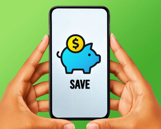 hand holding mobile phone with screenshot of completecare checking save benefit logo