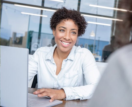 happy customer service representative