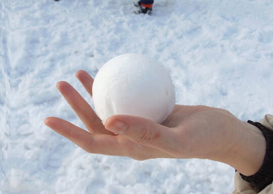 hand holding a snow ball