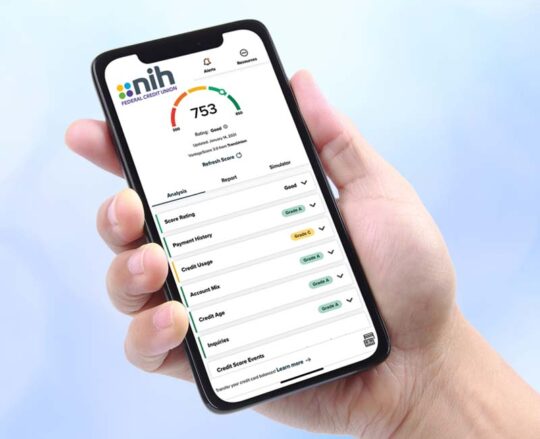 hand holding mobile phone to showcase the my credit rx app